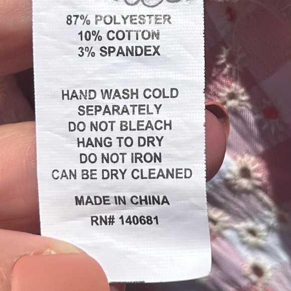 Sz-1X-Smak Parlour-pink & white gingham eyelet Woodstock flare dress w/pockets! - Picture 8 of 10